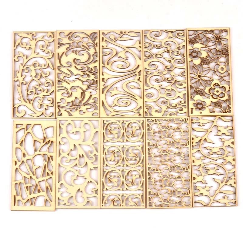 5 pieces of lace cable handicrafts wood for album diy embellishment frame for photo decorations handmade ornaments mt2559