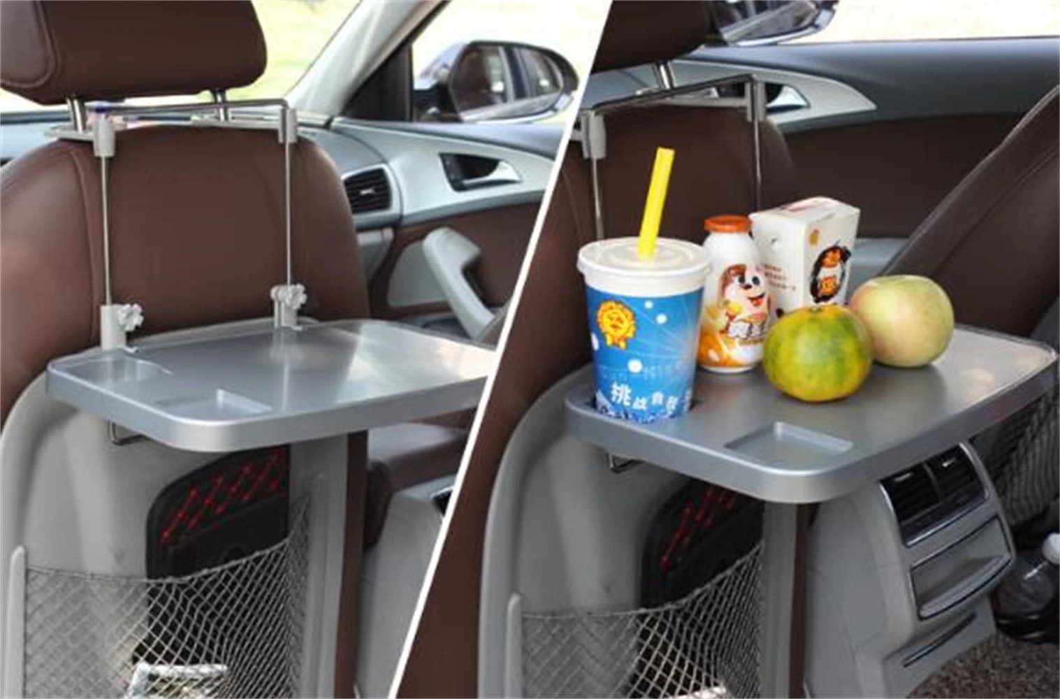 Organizzatore universale per auto Supporto per laptop Portabevande Seggiolino auto Scrivania per computer Supporto per notebook da viaggio per auto Vassoio per alimenti Scrivania per riporre automaticamente
