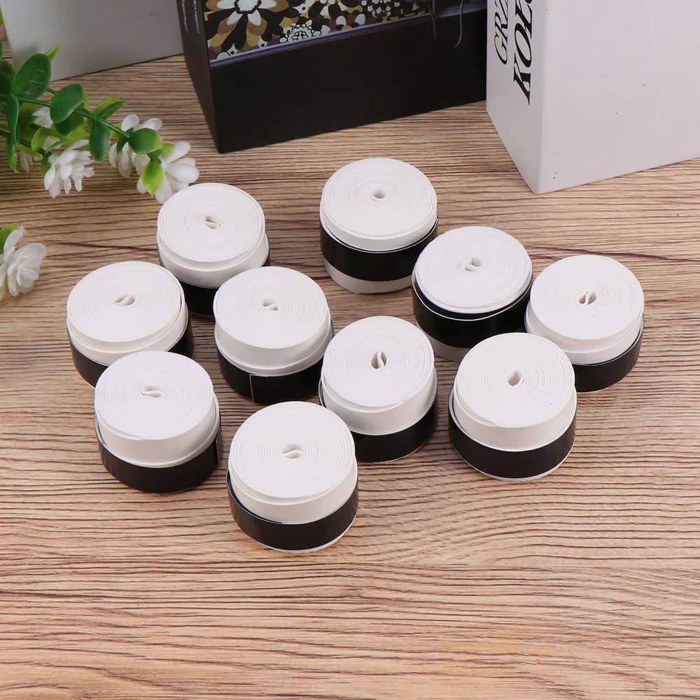 10pcs white racket anti-perforated handle Super absorbent tennis racket from Badminton Overgrip sweat band