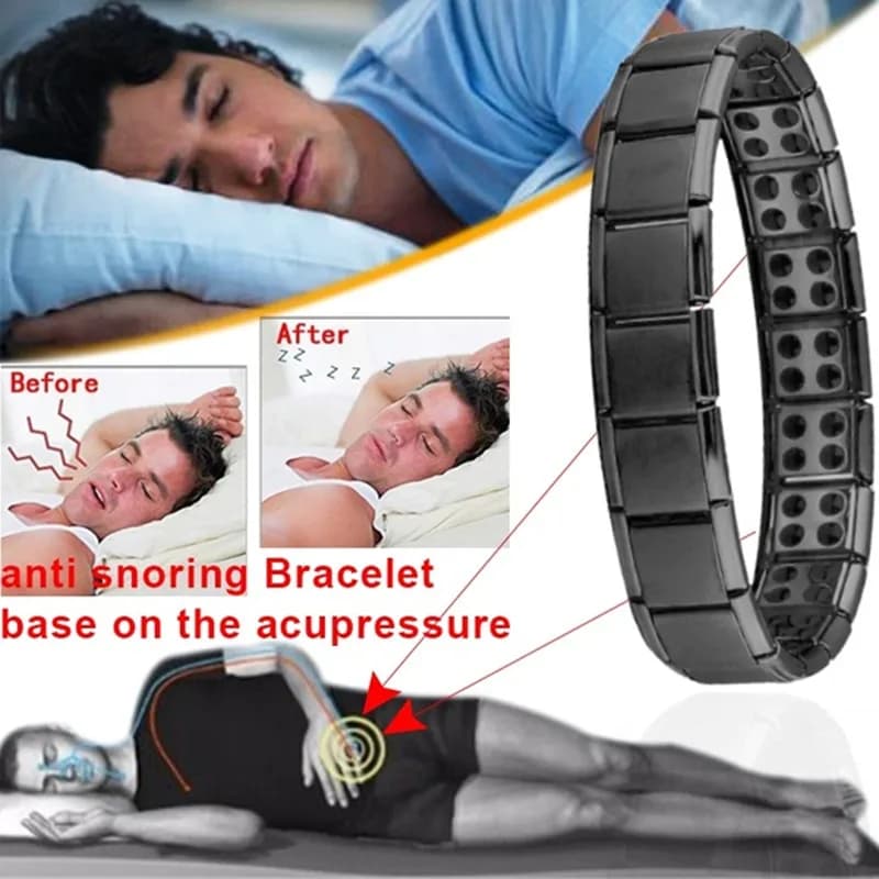 Bracciale a maglie magnetiche a catena in germanio nero in acciaio inossidabile per donna Uomo Assistenza sanitaria Gioielli energetici Bracciali e braccialetti per russare