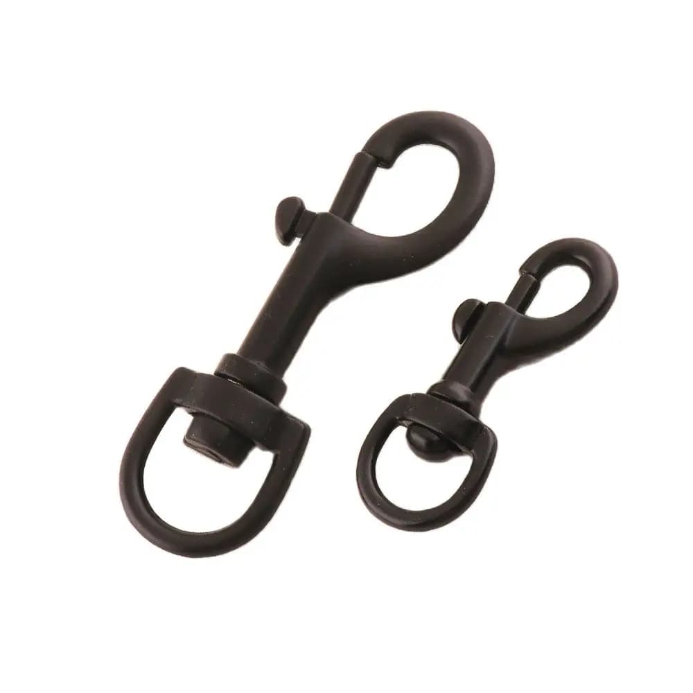 Set di hardware con fibbia a scatto con grilletto girevole in metallo nero Guinzaglio per collare per cani Cinghie di piombo per gatti durevoli Accessori per animali domestici fai da te