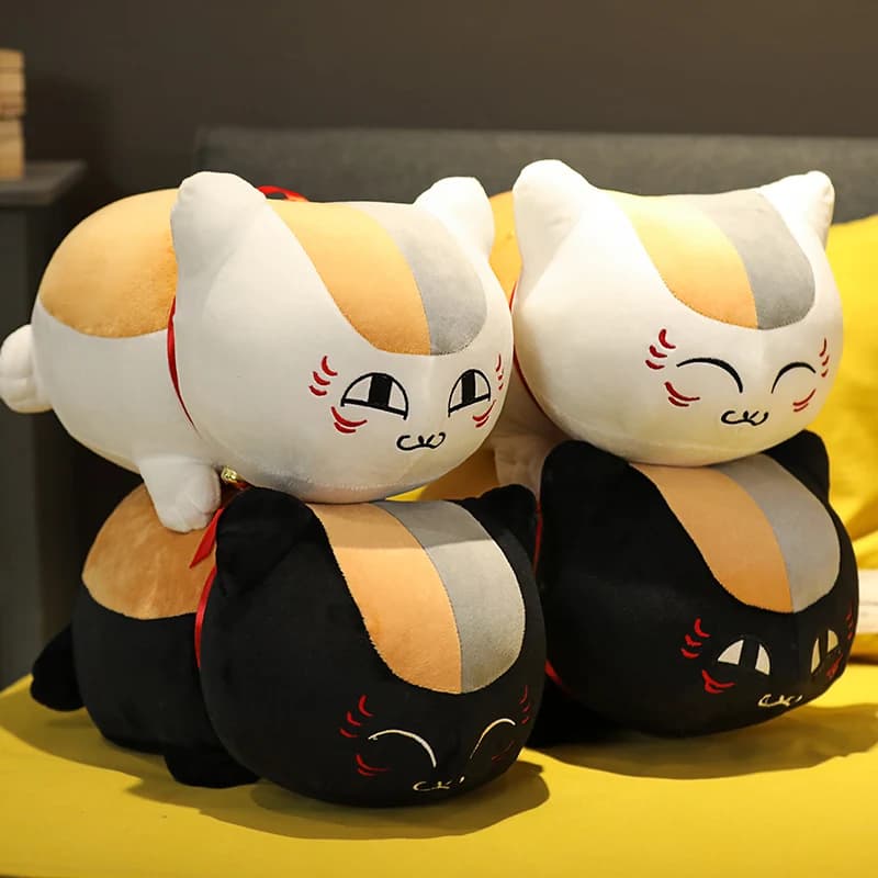 Japan Anime Character Madara Natsume Cat Stuffed Animal Cartoon Plush Toy Pillow Black White Cat Doll Birthday Present