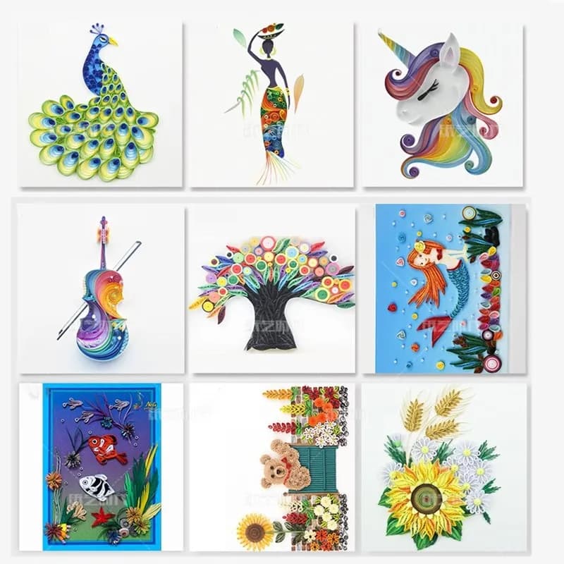 A4 Stencil Quilling Paper Art Paper Filigree Pattern Quilling Paper Template Origami Template Wall Art