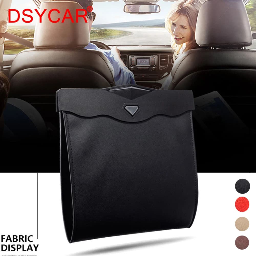 DSYCAR 1 pz LED sacchetto della spazzatura per auto impermeabile adsorbimento magnetico bidone della spazzatura sedile posteriore appeso tasca portaoggetti in pelle a prova di perdite nuovo