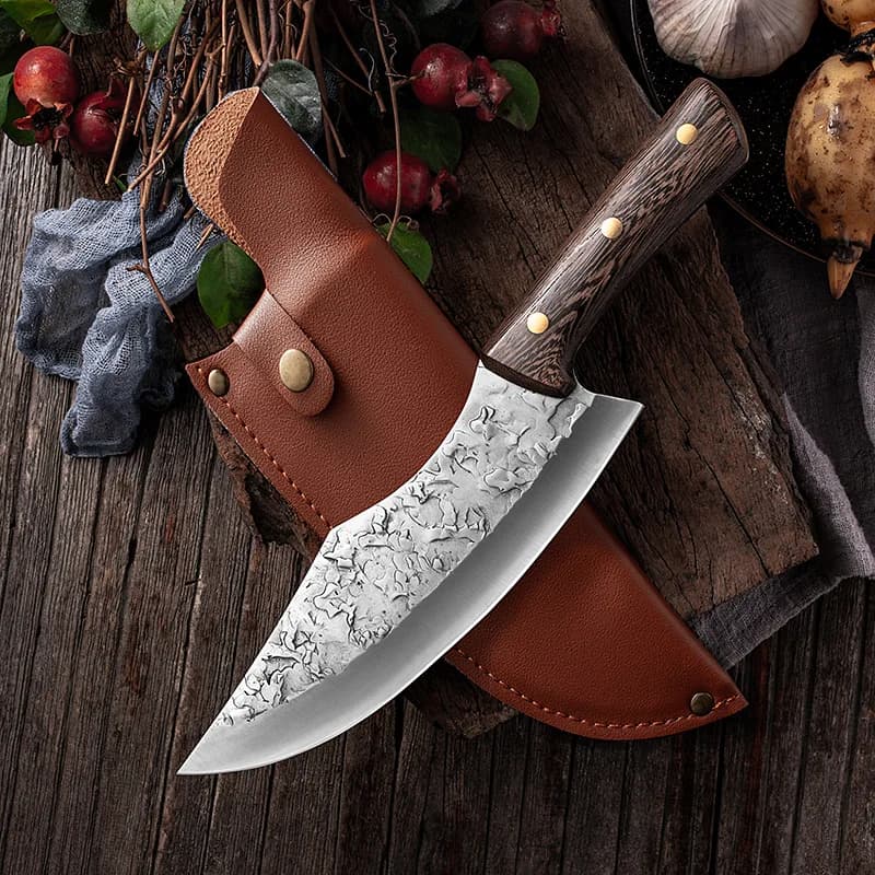 Coltello per forgiatura giapponese con manico completo Coltelli per disossare da cucina in acciaio fatti a mano Coltello per affettare chef Taglierina per mannaia Santoku