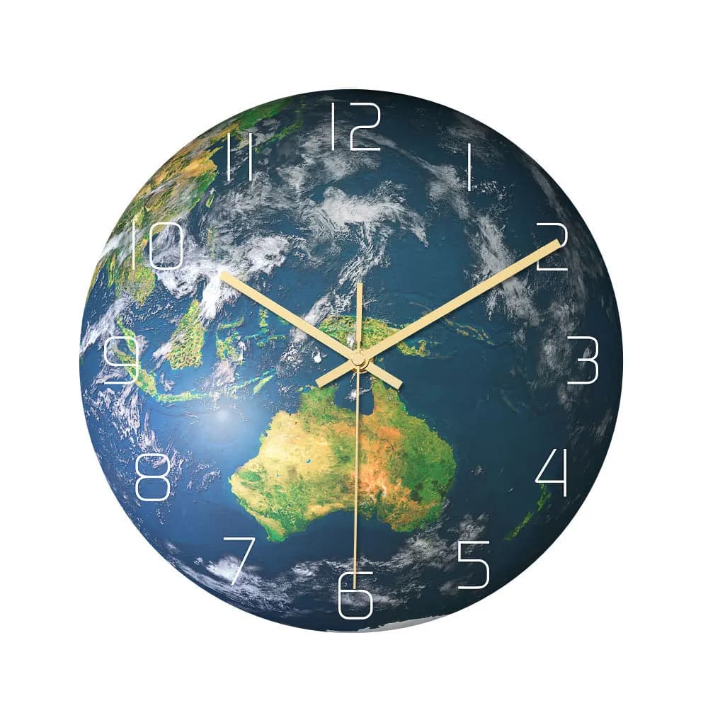 Reloj de Pared Seven Continents Silent Wall Clock Modern Design Home Decoration Geography classroom