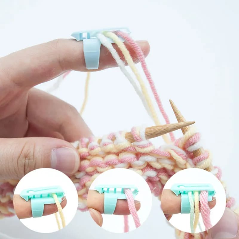 4 Pz/set Guides Filati Per Maglieria Ditale Tipo Anello Strumenti Per Maglieria Dito Indossare Ditale Filato Molla Guides Ago di Plastica Ditale