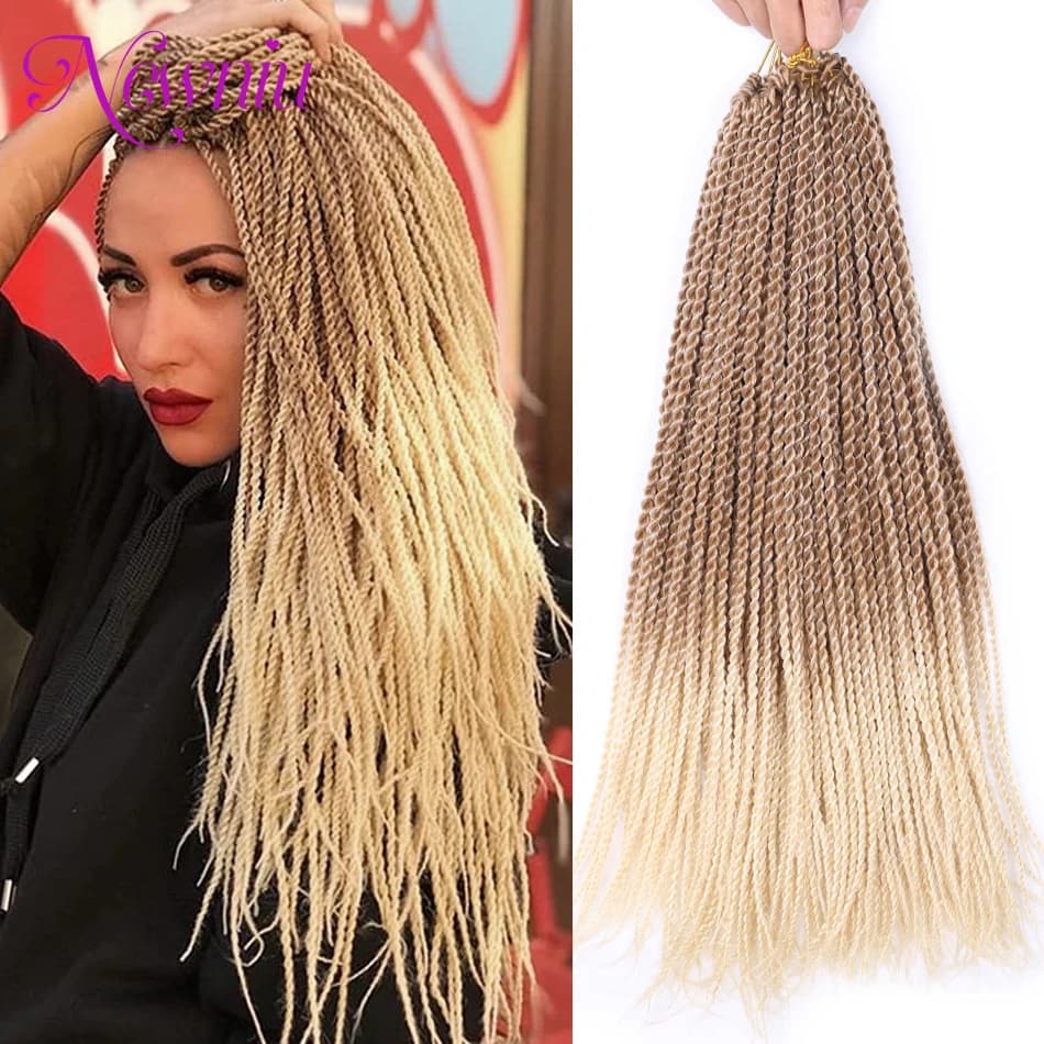 Estensioni dei capelli intrecciati senegalesi sintetici Trecce per capelli all'uncinetto Trecce senegalesi Ombre Capelli intrecciati all'uncinetto Treccia per capelli Trecce per capelli