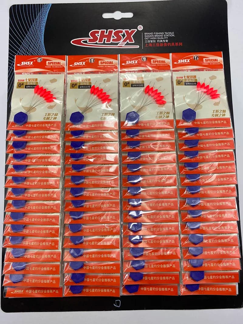 60packs/ 40 packs / lot Red Seven Star Float Night Fishing Float 6pcs/pack Oval Float Fishing Tackle Accessory B506