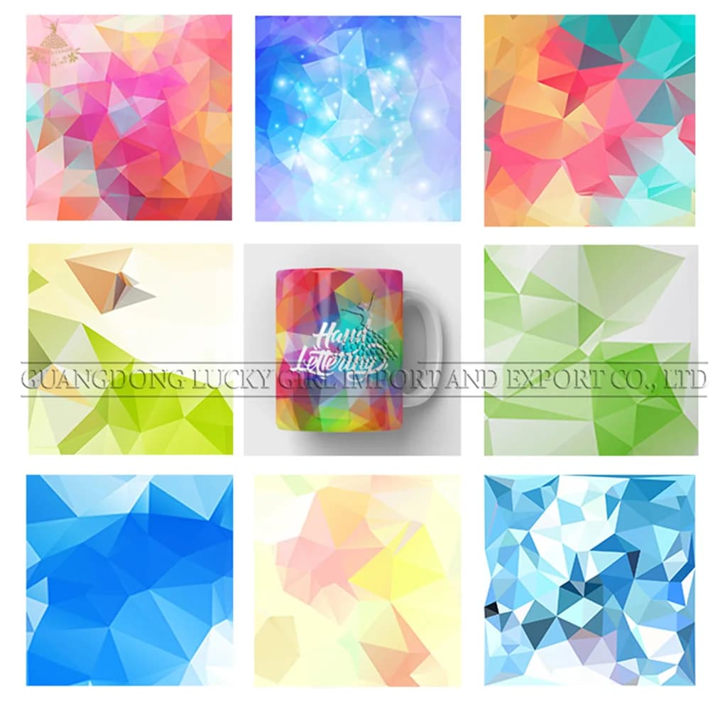 Lucky Goddness Geometry inchiostro a trasferimento infusibile 8 fogli 12x12 In carta a sublimazione infusibile per tazza T-Shirt inchiostro a sublimazione fai da te