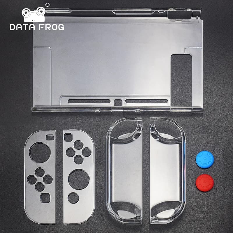 Custodia protettiva trasparente Data Frog con protezione antigraffio per console di gioco portatile Cover rigida trasparente per interruttore
