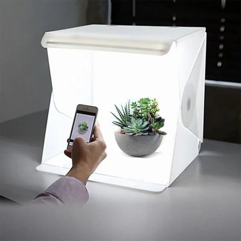 LED Light Box Photo Studio Photo Shooting Table Box Portable Lightbox Photo Box with 2 background