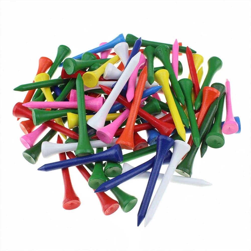 100 pezzi54 MM multicolore in legno Golf Tees Wood accessori