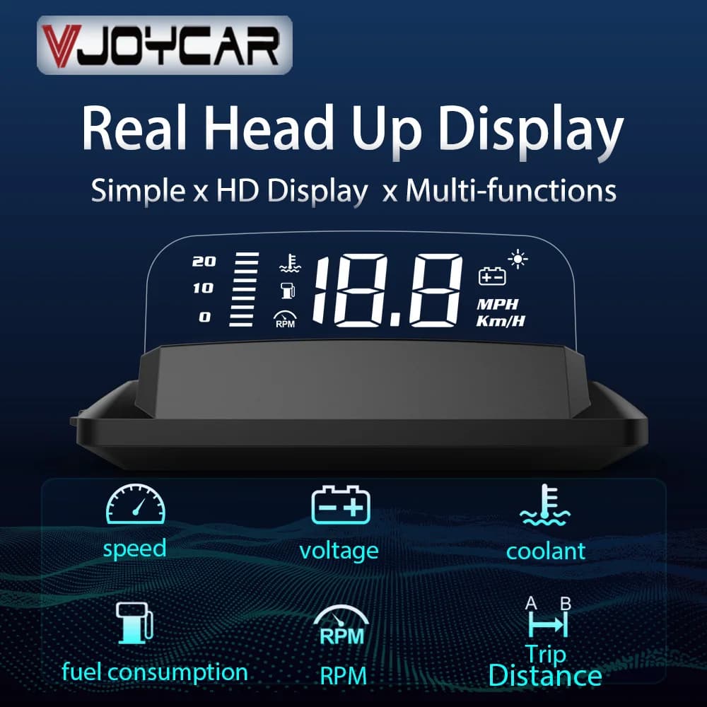 Vjoycar New Mirror HUD R3 Head Up Display OBD2 Gauge Display automatico Car Speed RPM proiettore di tensione KMH MPH consumo di olio