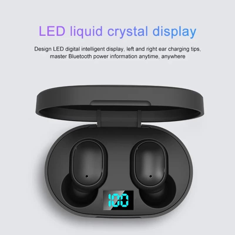 E6S, auricolare wireless Bluetooth TWS, cuffia, auricolare stereo, auricolari sportivi, microfono con scatola di ricarica per smartphone