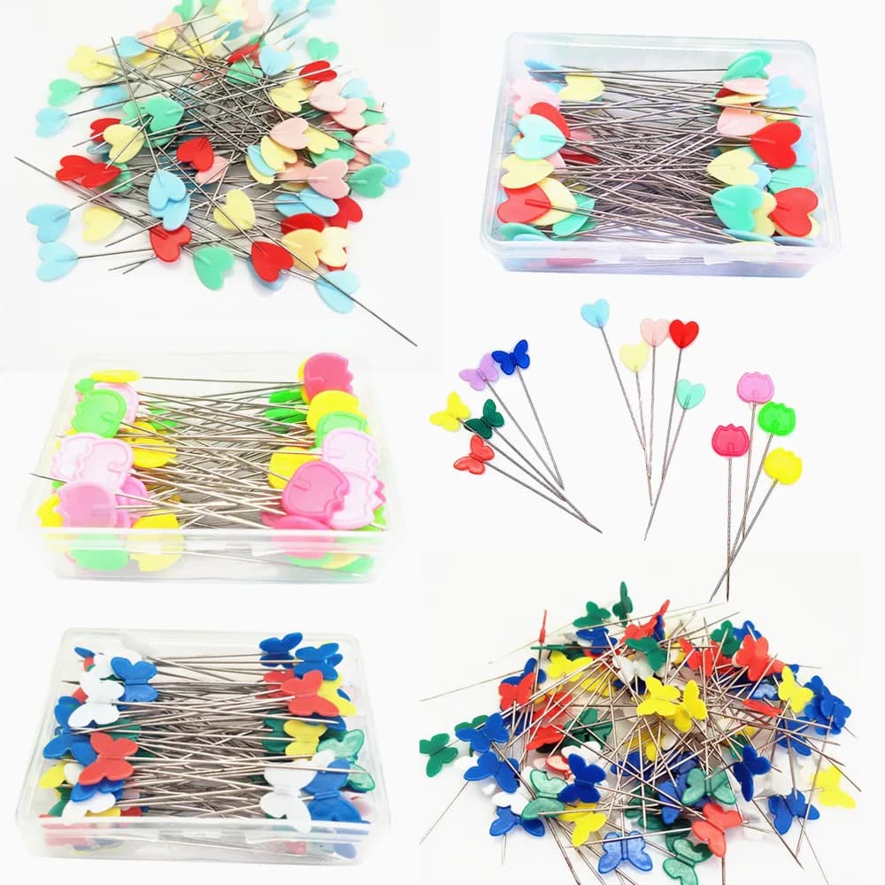 100 pz/scatola spille da sartoria in acciaio inossidabile ricamo Patchwork spille ago da cucito accessori fai da te strumenti per cucire muslimah