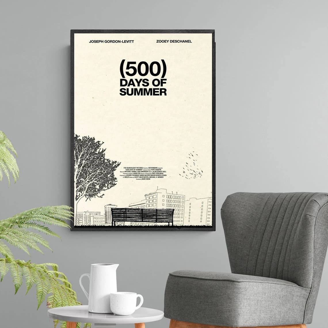 500 days of summer Movie cover Poster Artistic print on canvas Painting mural images Living room Home decorations (Unframed)