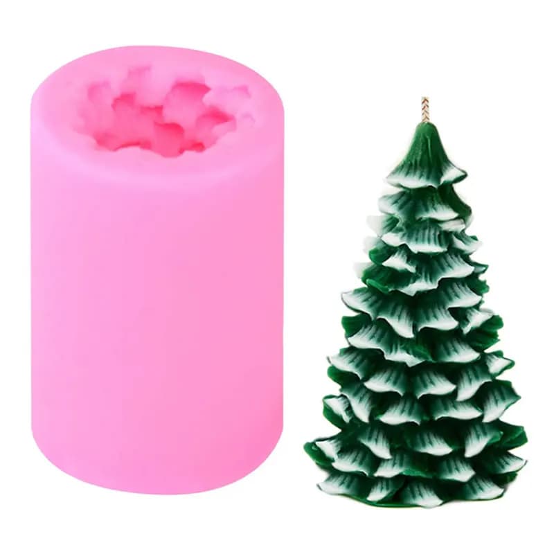 3D Christmas Tree Candle Mold Silicone Molds for Candle Making Xmas Pine Tree Silicone Soap Molds DIY