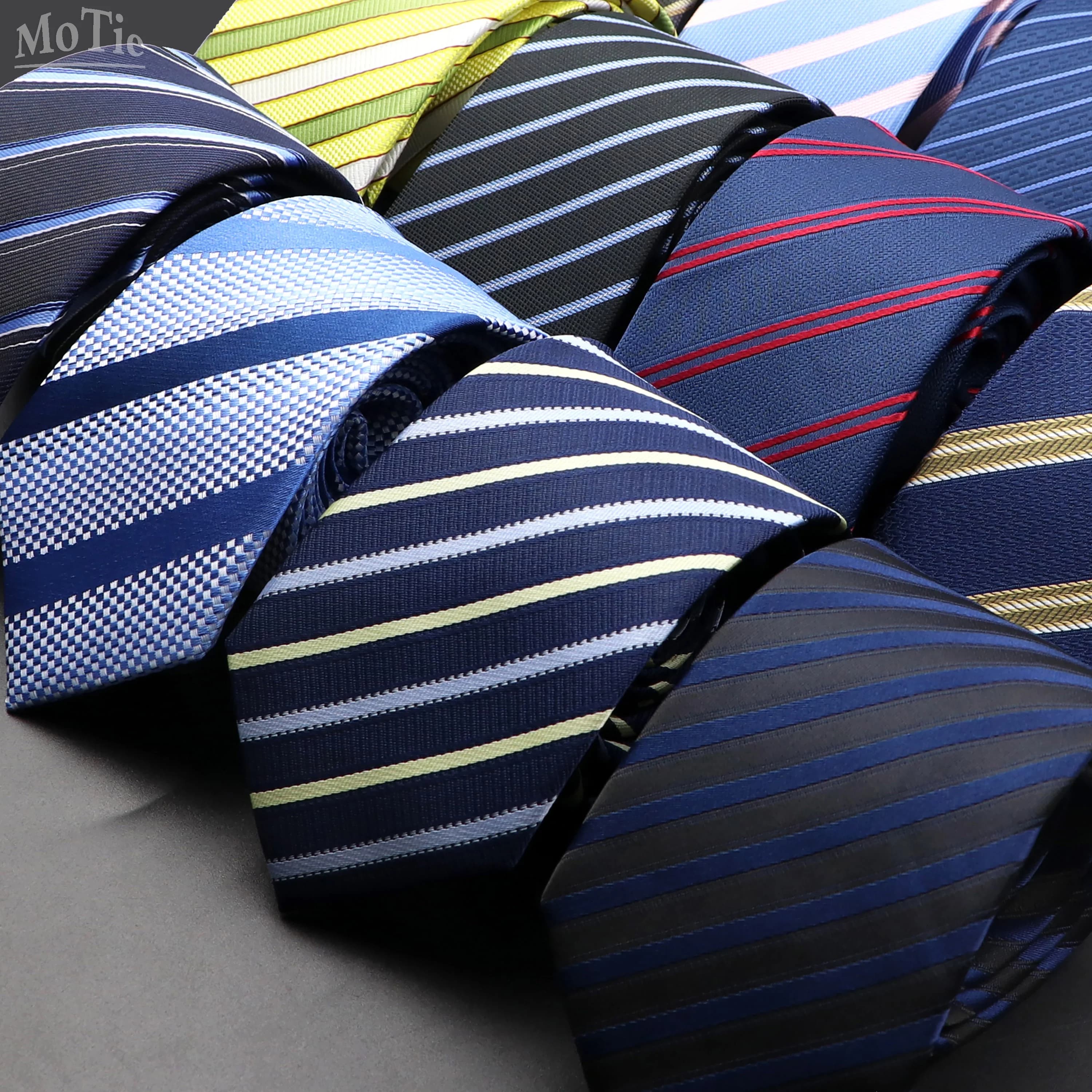 Cravatte classiche a righe da uomo di moda Cravatte da lavoro per matrimoni Cravatte strette jacquard Camicia da abito formale per feste Gravatas Accessorio regalo