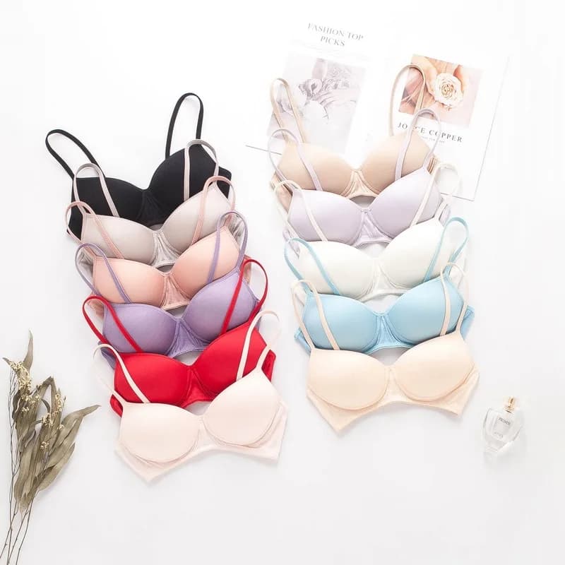Birdsky, 1PC Women bra brassiere breast top thin cup push up rimless 100% mulberry pure silk, 11 colors. OR-90