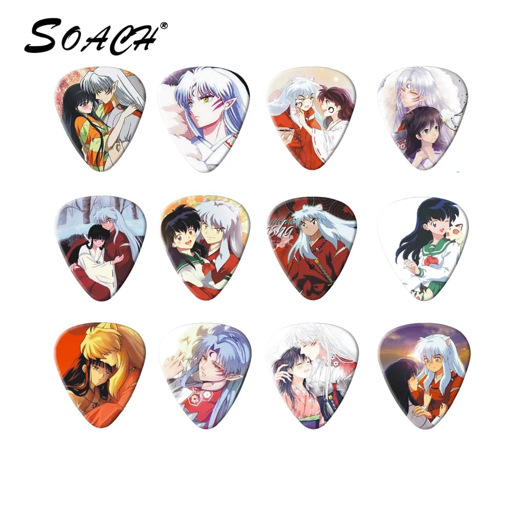 SOACH 10 PZ 1.0mm 0.71mm 0.46mm plettri per chitarra due lati pick strumenti chitarra piscks orecchini FAI DA TE Mix pick accessori per chitarra