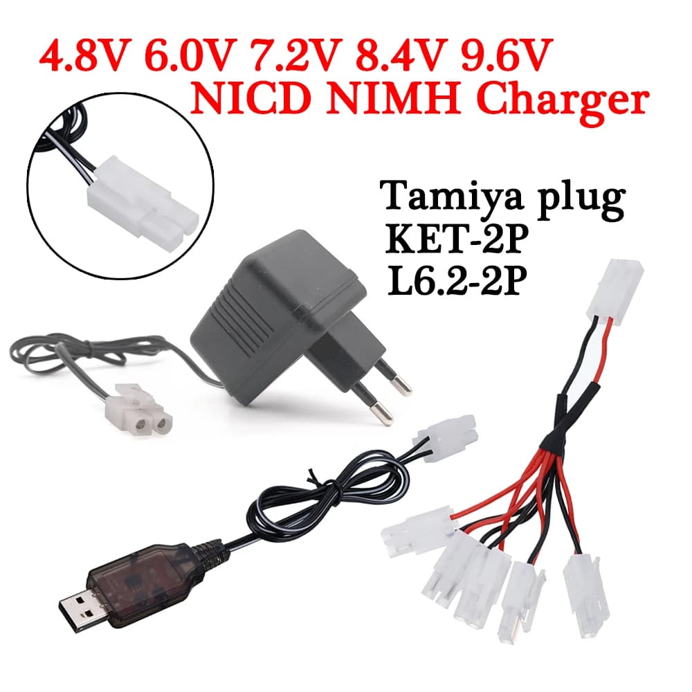 4.8V 6.0V 7.2V 8.4V 9.6V battery charger for NiCd NiMH battery put 100V-240V with Tamiya Kep-2p plug charger for RC 7.2V toy charger