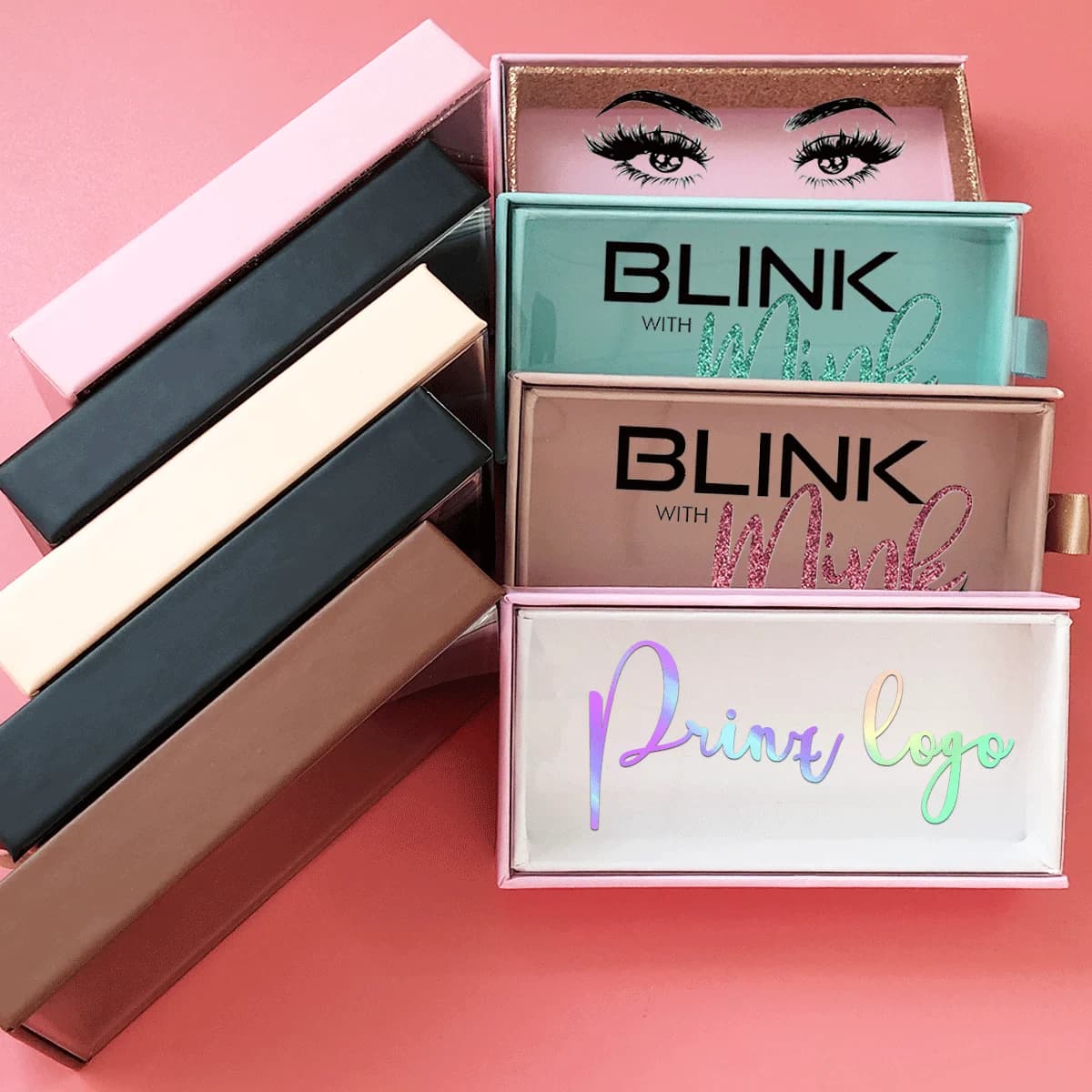 Wholesale Colorful Colorful Print Logo Print Logo Print Empty Box Mink Packing Logo Card Box Magnetic Makeup