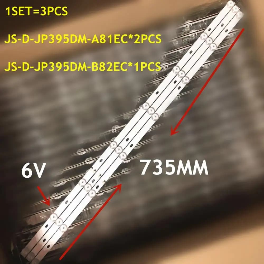 6V LED Backlight Strip 8 lamp for 43S1A JS-D-JP395DM-A81EC JS-D-JP395DM-B82EC E395DM1000 MCPCB D40-M30 40BF400 JS-JP400M81E01