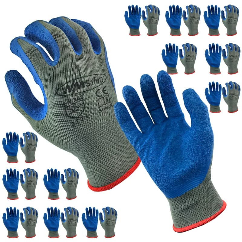 24Pcs/12Pairs guanti domestici antiscivolo resistenti all'usura traspiranti lavoro da lavoro guanti da lavoro in lattice guanti protettivi