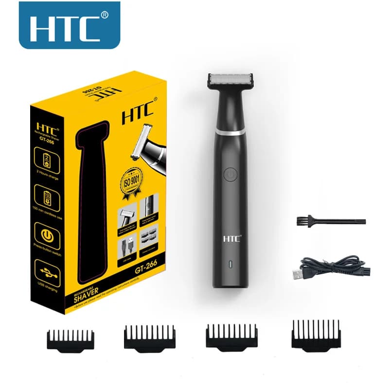 Electric Haircuts for Men HTC Pubic Haircuts Body Toe Cutting Machine For Men Earrings Bikinis Rechargeable Razor