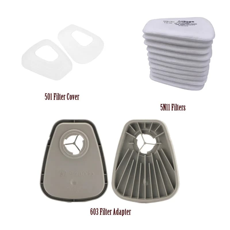 5N11 Filtri in cotone 501 Filtri Copertura 603 Adattatore pre-filtro Filtri sostituibili per 6200/7502/6800 Accessori maschera antipolvere per gas