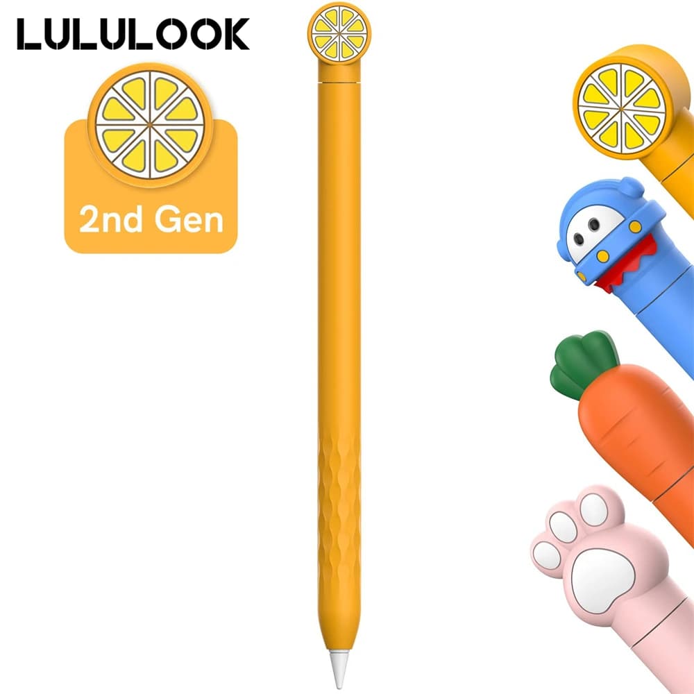 Custodia protettiva per artiglio di gatto carino per Apple Pencil 2a custodia in Silicone per iPad Tablet Touch Pen stilo Cartoon astucci per matite al limone