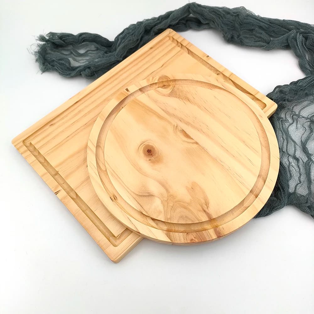 Jaswehome Tagliere in legno naturale Tagliere in pino bifacciale Tagliere per formaggio Tagliere portatile multiuso per esterni