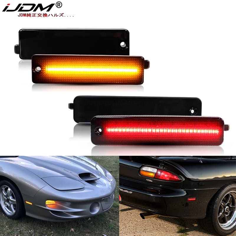 IJDM for 1998-2002 Pontiac Firebird Trans Am Front Rear Side Marker Repeater Light Indicators Direction Lamps/Guide Lights/Parkin
