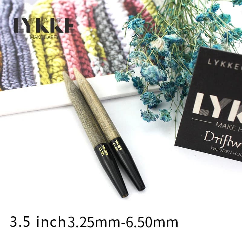 LYKKE 3.5 pollici Driftwood intercambiabili ferri da maglia punte corte