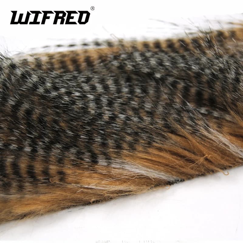 Wifreo 1 Borsa 5 X 12 CM Fly Tying Furabou Grizzly Colore Artigianale Fibra di Pelliccia per Streamer Ala di Coda Materiale di Misura Media