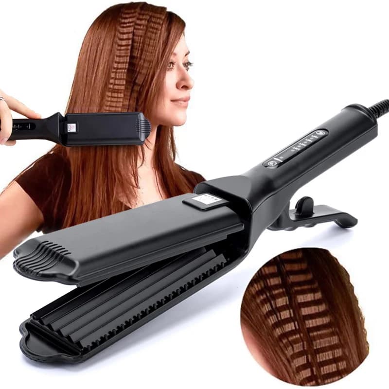 Professional Hair Plates Curling Iron Ceramic Wavy Wavy Mais Ferri Smooth Ribbon Iron Bigodin Electric Iron Clip Plate