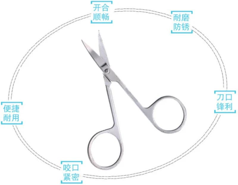 Eyebrow scissors Trimmer Stainless Steel Cutlery cutter Head for Professional Hair Removal Eyebrow Barba Beauty Makeup Tool For Sale