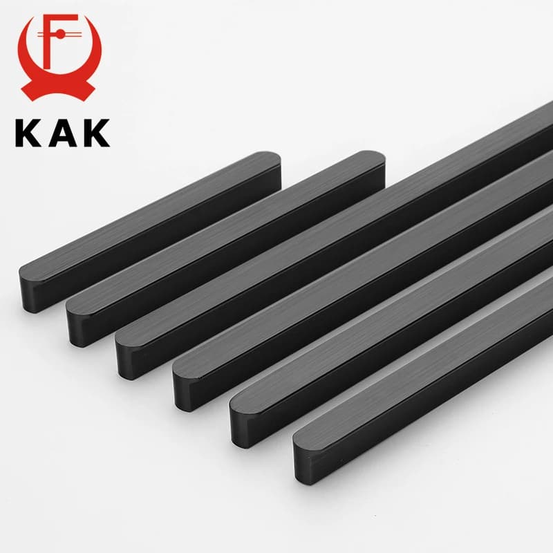 KAK in Stile Americano Cabinet Nero Maniglie In Lega di Alluminio Da Cucina Armadio Tira Cassetto Manopole Mobili Lungo Manico Ferramenteria E Attrezzi