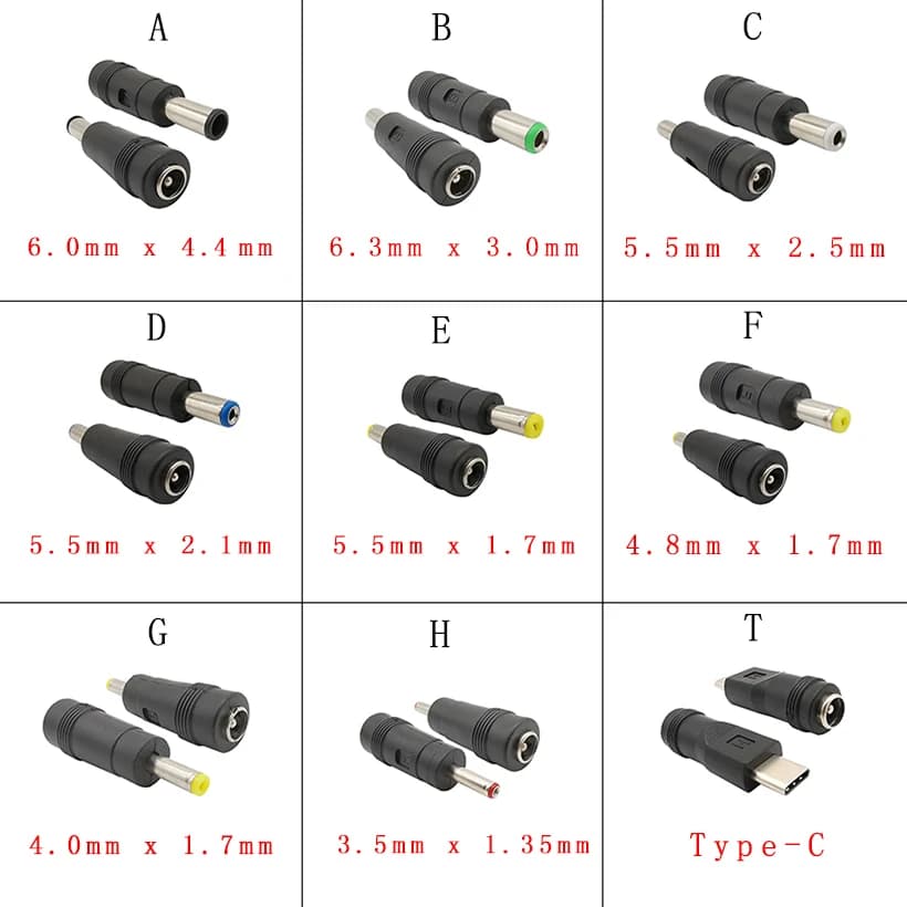 Connettore cc 3.5*1.35mm 4.0/4.8*1.7mm 5.5*1.7/2.1/2.5mm 6.0*4.4mm presa per caricabatterie maschio femmina di alimentazione cc spina elettronica per Laptop fai da te