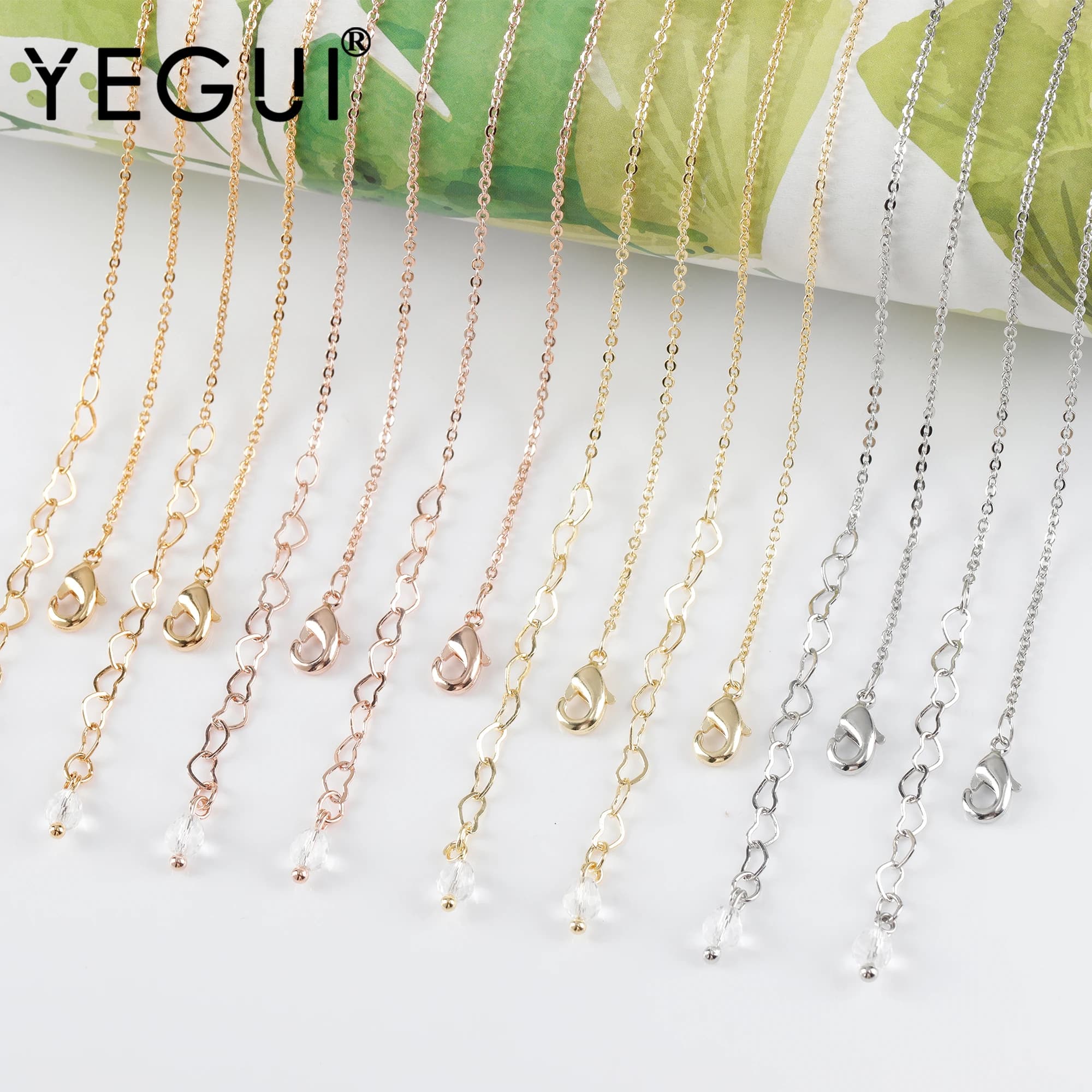 YEGUI M1094, catena fai da te con fermagli aragosta, placcato in oro 18 carati, rame, catena moda, collana per le donne, gioielli collana, 6 pz/lotto