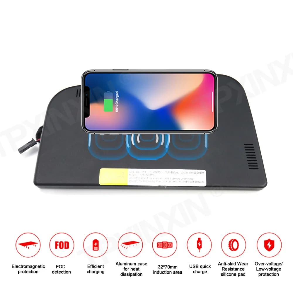 Caricabatterie wireless per auto QI per KIA Keaion (K4) 2017 2018 Supporto per telefono per auto con ricarica wireless veloce a infrarossi intelligente per Iphone