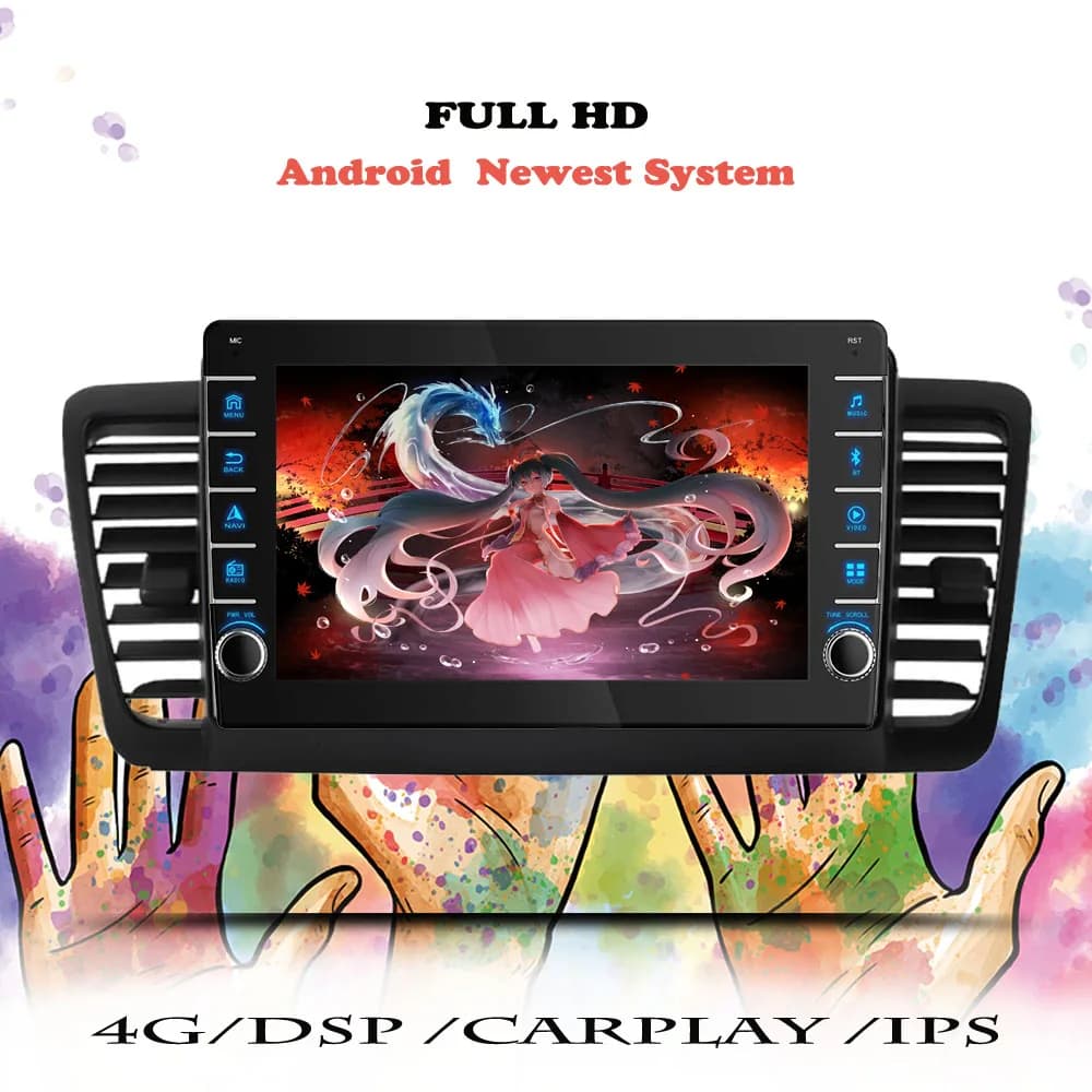 Android 14 8G + 128G Autoradio Lettore DVD multimediale per Subaru Outback 3 Legacy 4 2003 - 2009 Navigazione GPS Audio 2din DVD