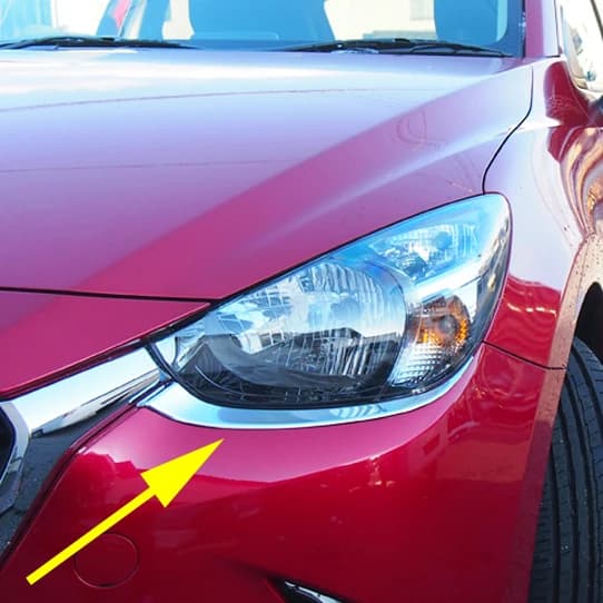 Finiture per fari cromati per Mazda 2 Demio 2015 2016 2017 2018 2019 Accessori per strisce luminose anteriori