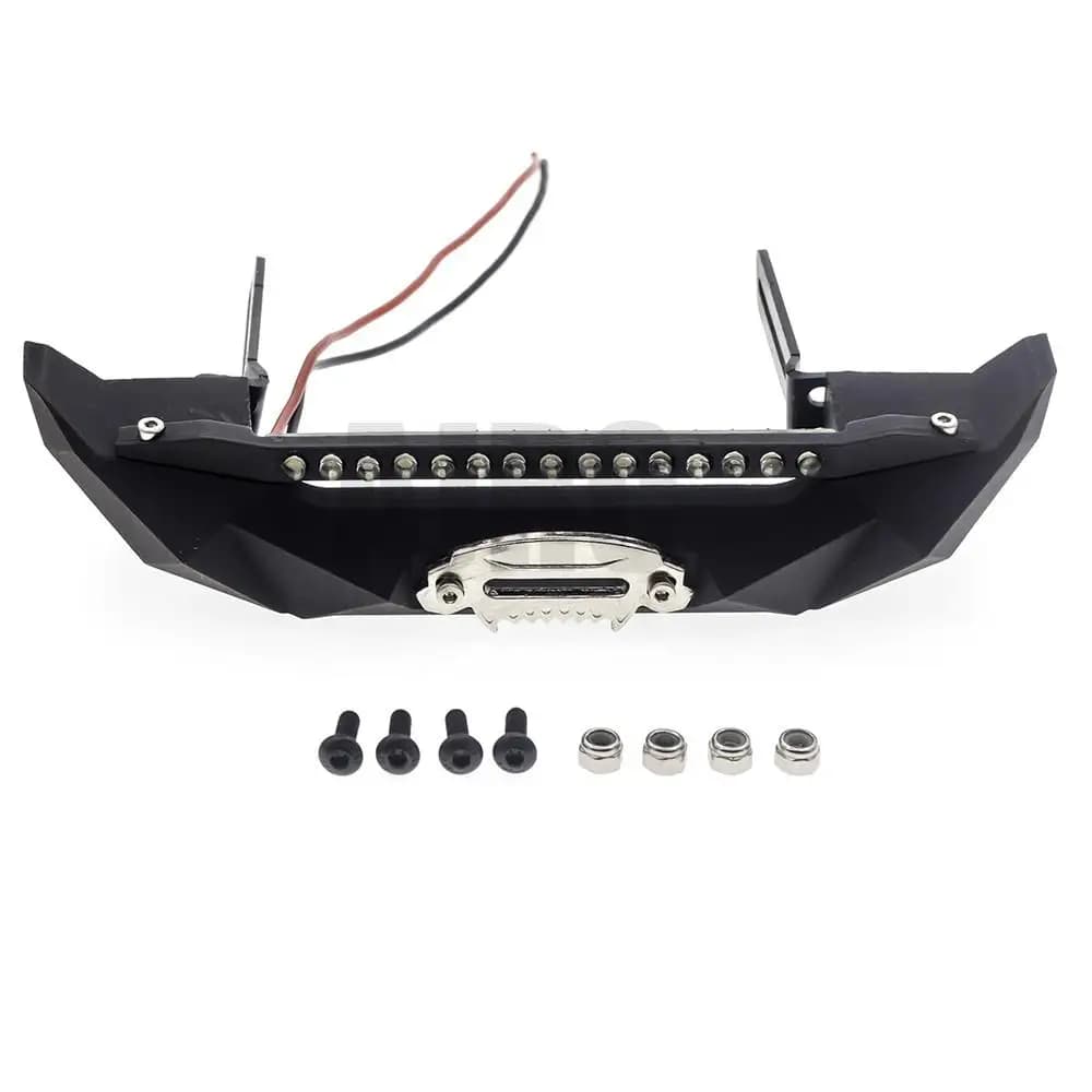 Per 1/10 RC Crawler TRX4 Axial SCX10 e SCX10 II 90046 D90 Parti di aggiornamento RC Auto Paraurti anteriore posteriore con luci