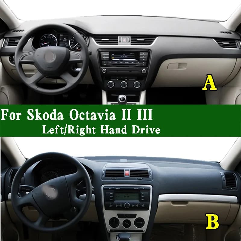 Per Skoda Octavia II III 1Z3 1Z5 A5 NM2/4/5/3 Dash Zerbino Cruscotto Copertura Cruscotto Protezione Solare Pad Anti-Sporco A Prova Dash Zerbino