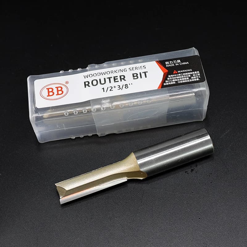 Punta dritta BB 1/4 1/2 Fresatura per slot per la lavorazione del legno 2 3 Flauto Punta per fresa lunga Strumento per scanalatura Fresa per tavola di legno massello