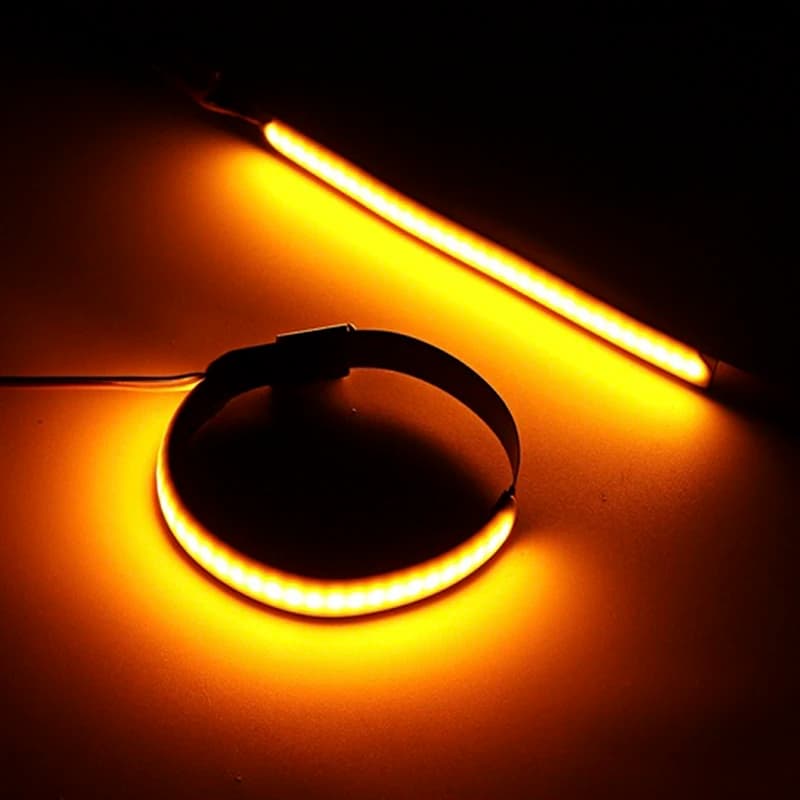 1Pc1x giallo moto forcella indicatori di direzione strisce LED ambra chiaro per pulito Look personalizzato luce moto