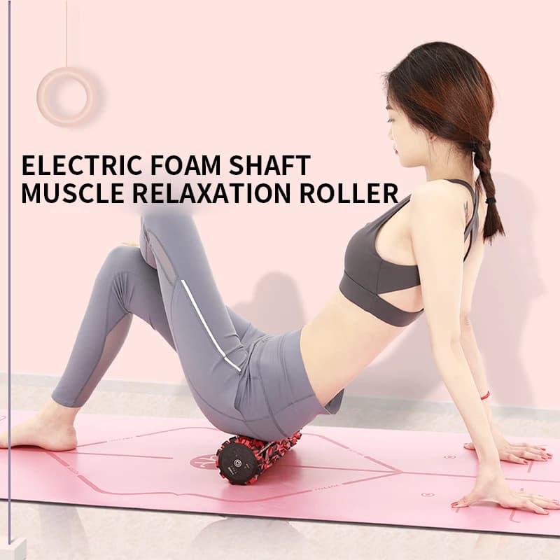 Electric roller for muscle relaxation with foam tree, stove hose, massager, fitness, yoga, column, belt vibration
