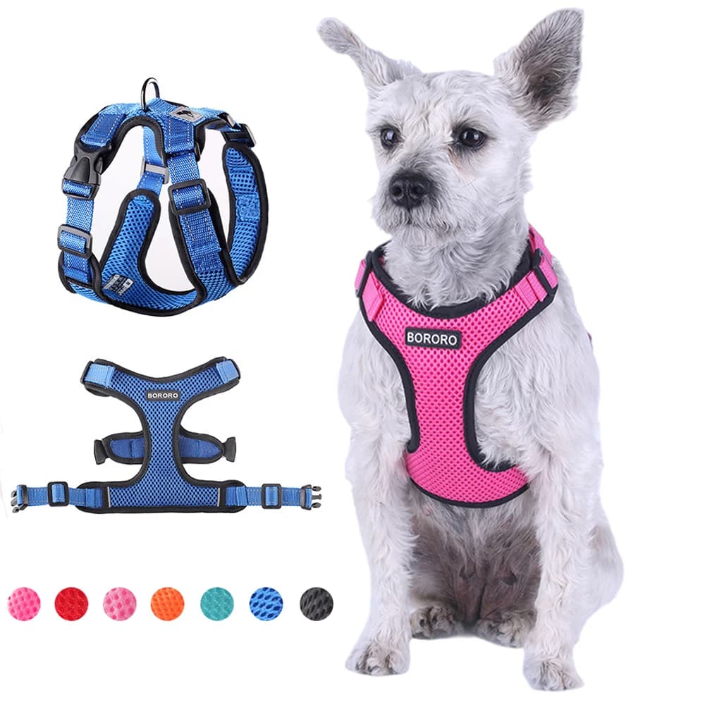 Prodotto per l'addestramento degli animali domestici regolabile Chihuahua Pug No Pull Mesh Dog Harness traspirante Puppy Vest imbracature riflettenti per cani di piccola taglia